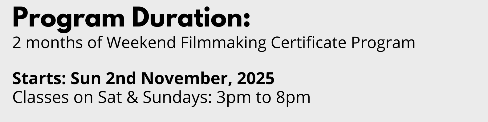 Join India's best Weekend, Filmmaking Certificate Program in Pune
