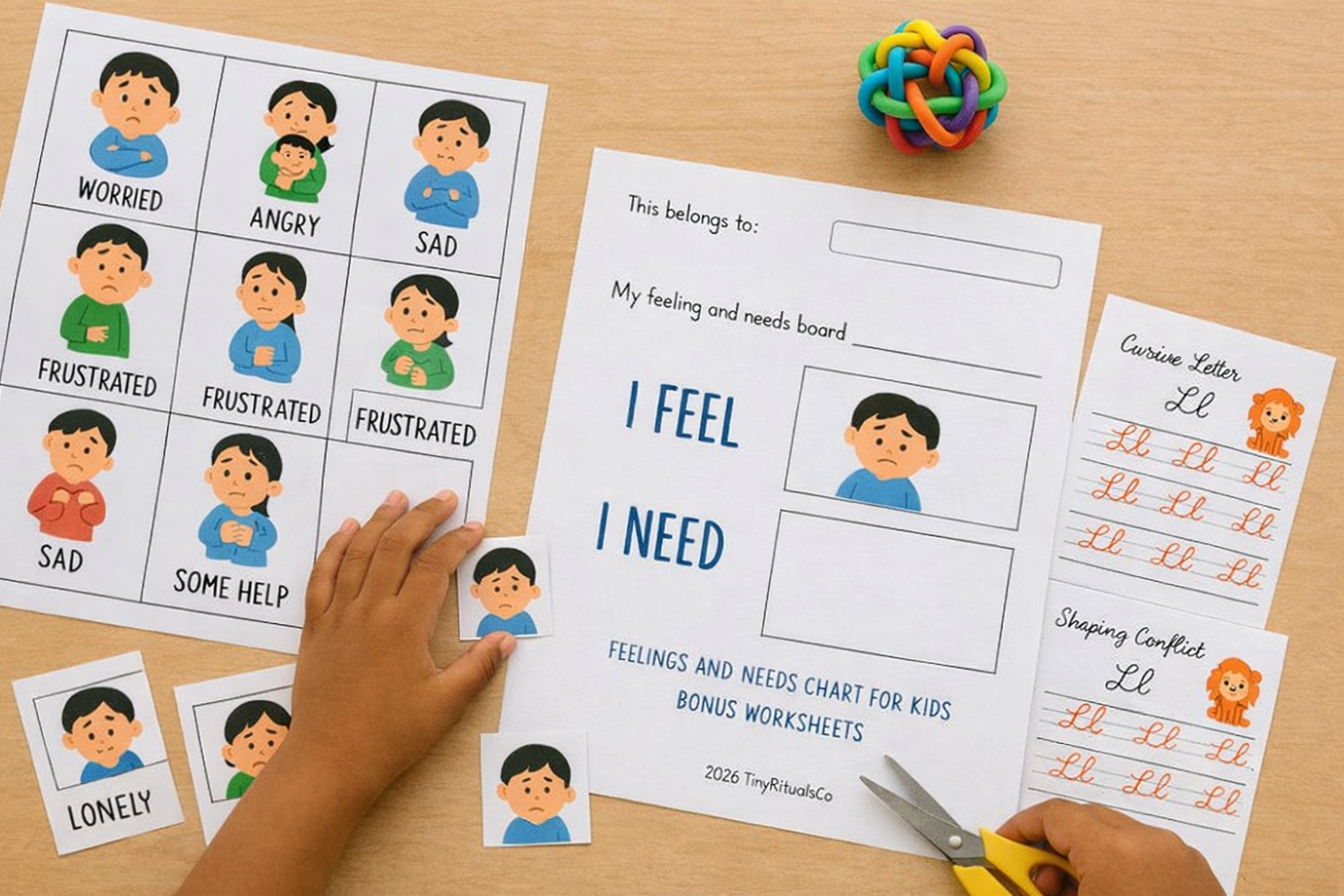 Feelings & Needs Chart for Kids (Ages 3–9) — Printable Emotion Board ...